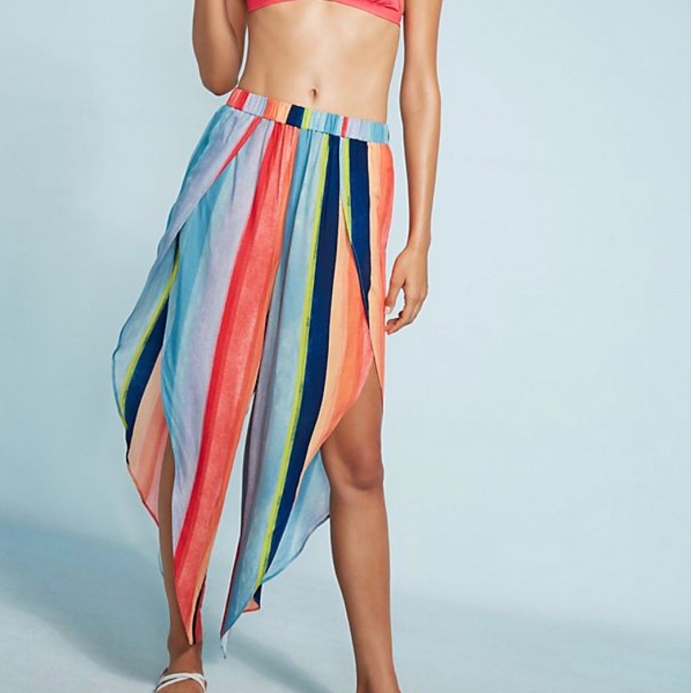 Anthropologie watercolor wide leg pants